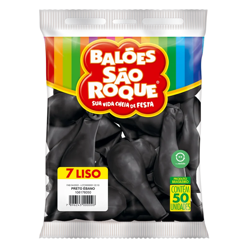 Balões São Roque N7 Liso C-50un