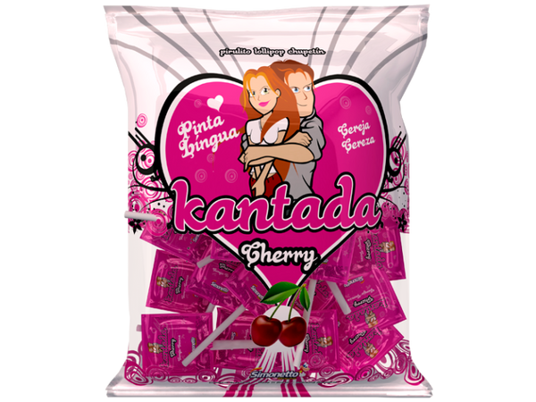 Pirulito Kantada cereja - 50un