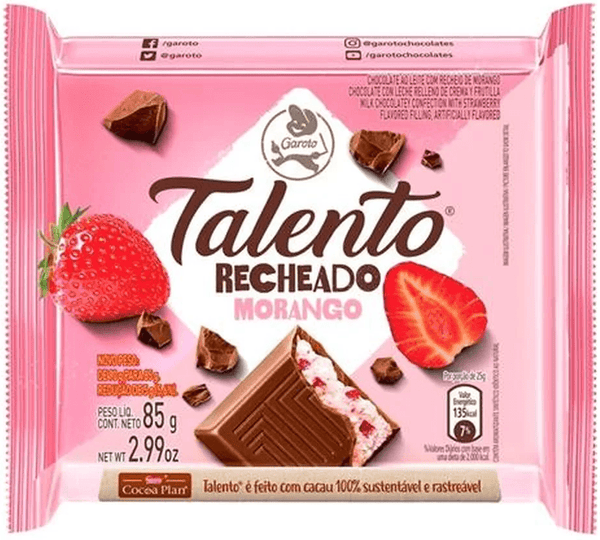 CHOCOLATE TALENTO MORANGO - 12x85g