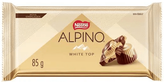 CHOCOLATE ALPINO WHITE TOP NEVADO CONTEM 14 UNIDADES DE 85G