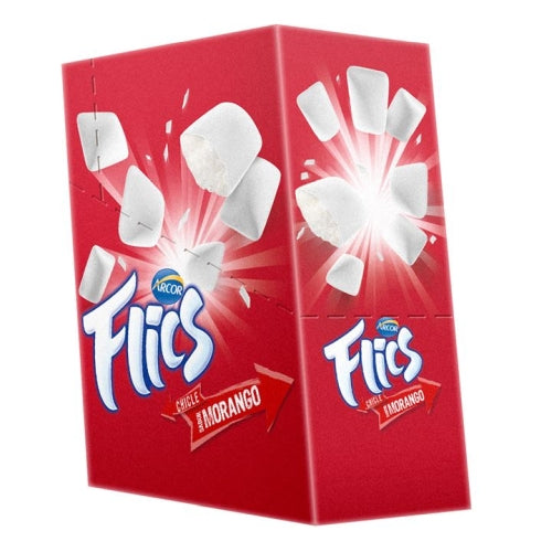 Chiclete Flics Morango - 204g