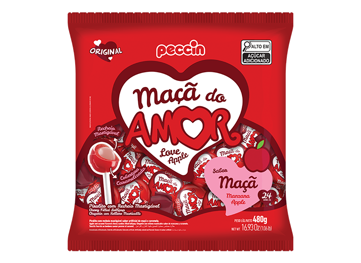 Pirulito do Amor Maçã - 24un