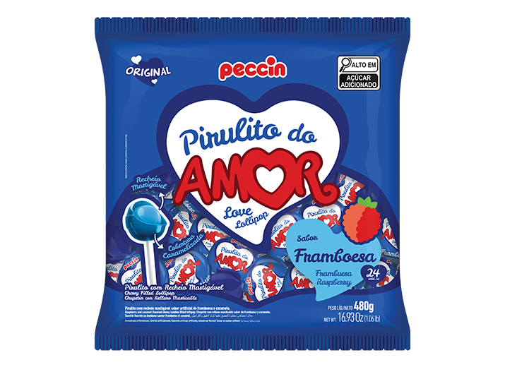 Pirulito do Amor Framboesa - 24un