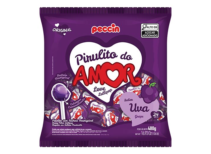 Pirulito do Amor Uva - 24un
