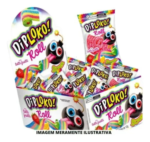 Pirulito DipLoko Roll Sour - 24x18g