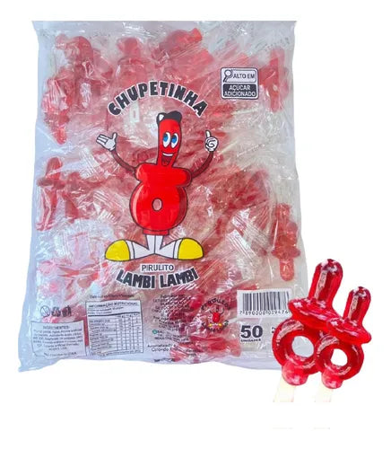 Pirulito Chupeta Lambi Lambi - 50un