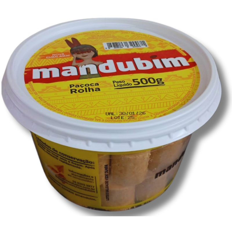 Pote Paçoca Rolha Desembrulhada Mandubim - 1,1Kg