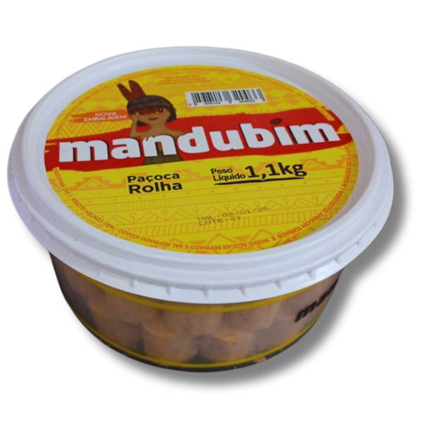 Pote Paçoca Rolha Desembrulhada Mandubim - 1,1Kg