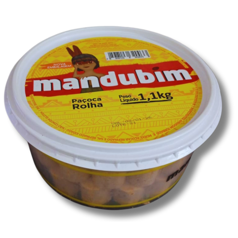 Pote Paçoca Rolha Desembrulhada Mandubim - 1,1Kg