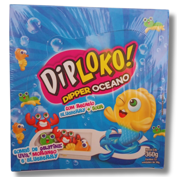 Pirulito DipLoko Dipper Oceano - 12x30g