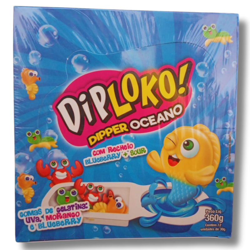 Pirulito DipLoko Dipper Oceano - 12x30g