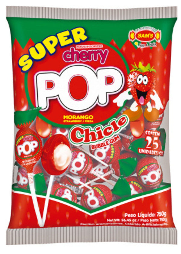 Pirulito Super Cherry Pop - 25un