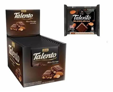 Chocolate Talento Meio Amargo Amêndoas - 12un