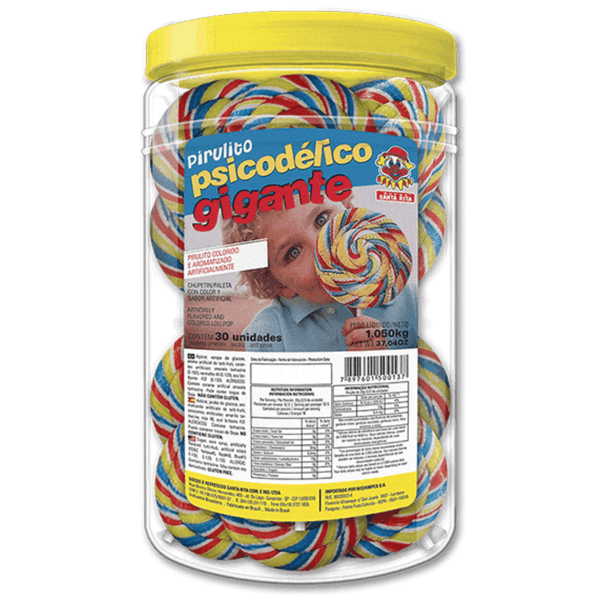 Pirulito Psicodélico Azul - Pote 30un