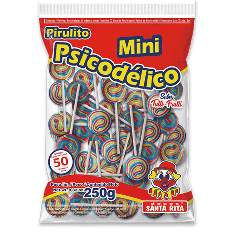 Pirulito Mini Psicodélico Sortido - 250g