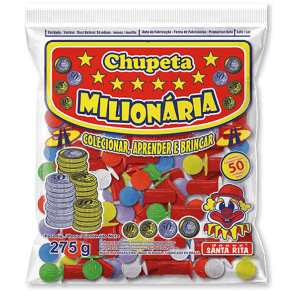 Pirulito Chupeta Milionária - 350g