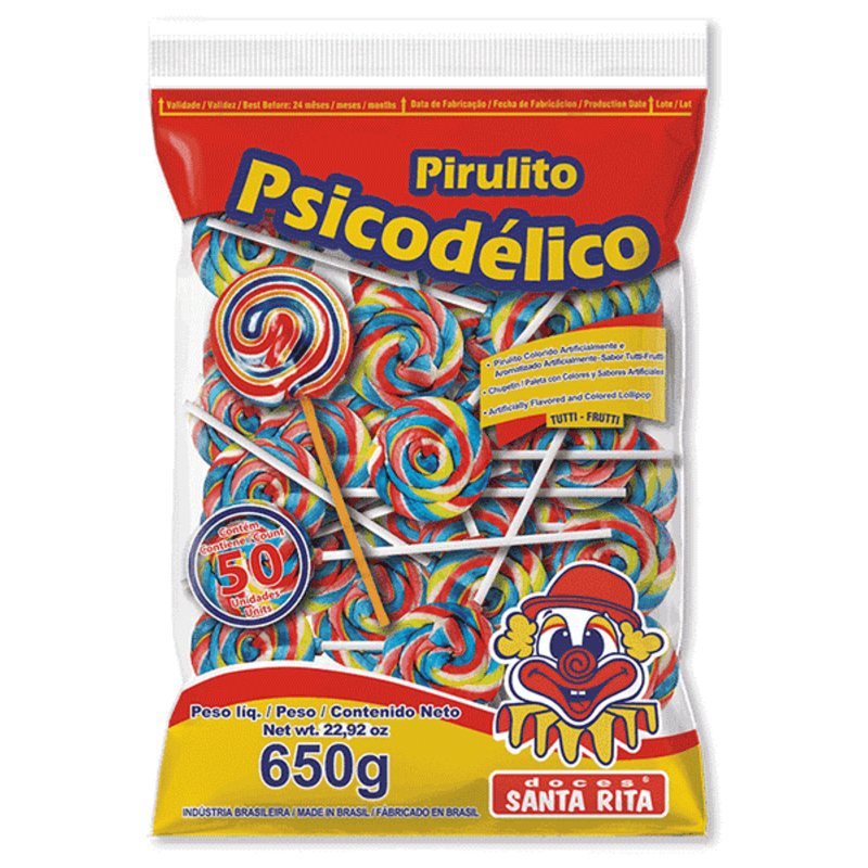 Pirulito Psicodélico Tutti Frutti - 500g
