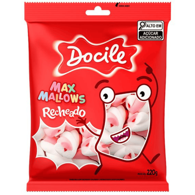 Marshmallow Recheado Rosa/Branco 220g