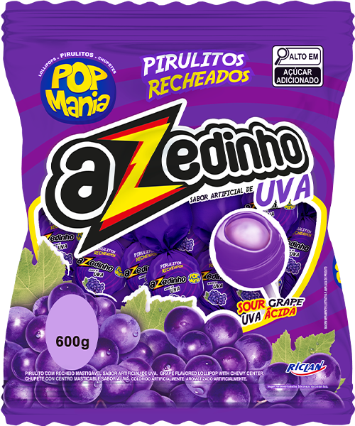 Pirulito Pop Mania Azedinho Uva - 50un