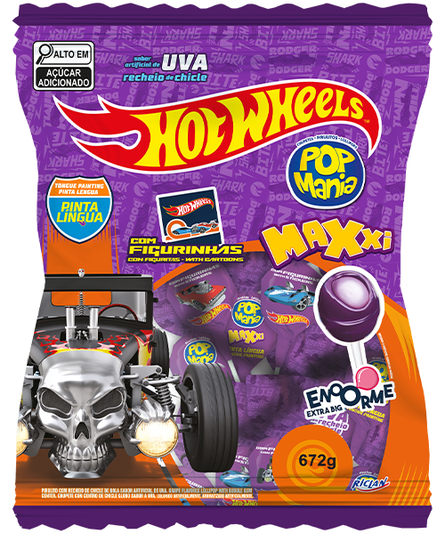 Pirulito Maxxi Hot Wheels - 24un