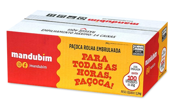 Caixa Paçoca Rolha Embrulhada - 100un