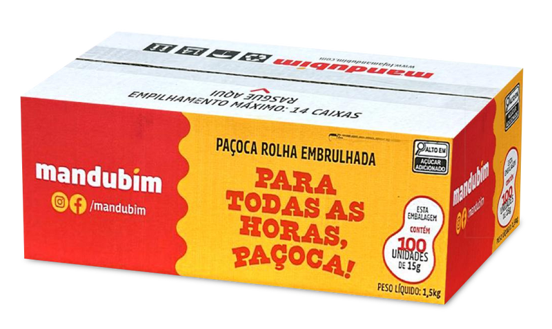 Caixa Paçoca Rolha Embrulhada - 100un