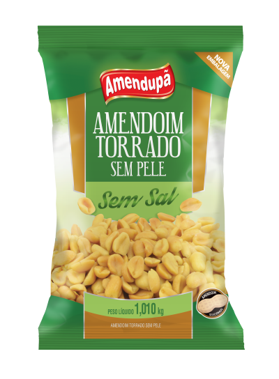 Amendoim Sem Pele Torrado Sem Sal - 1,010K