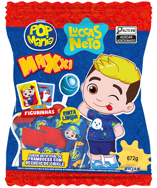 Pirulito Pop Mania Maxxi Luccas Neto - 24un