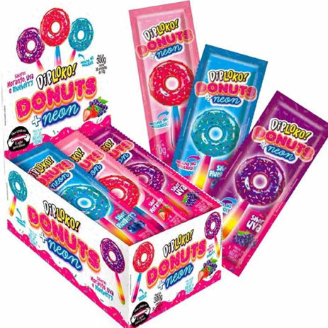Pirulito DONUTS NEON - 15X10g