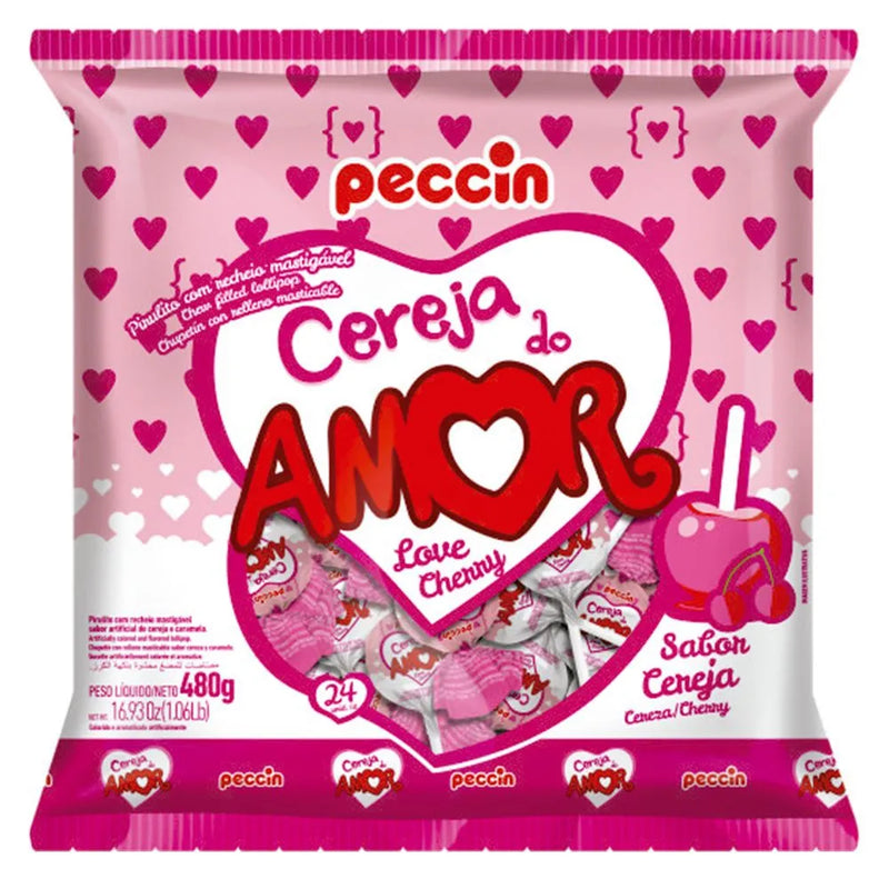 Pirulito do Amor Cereja - 24un